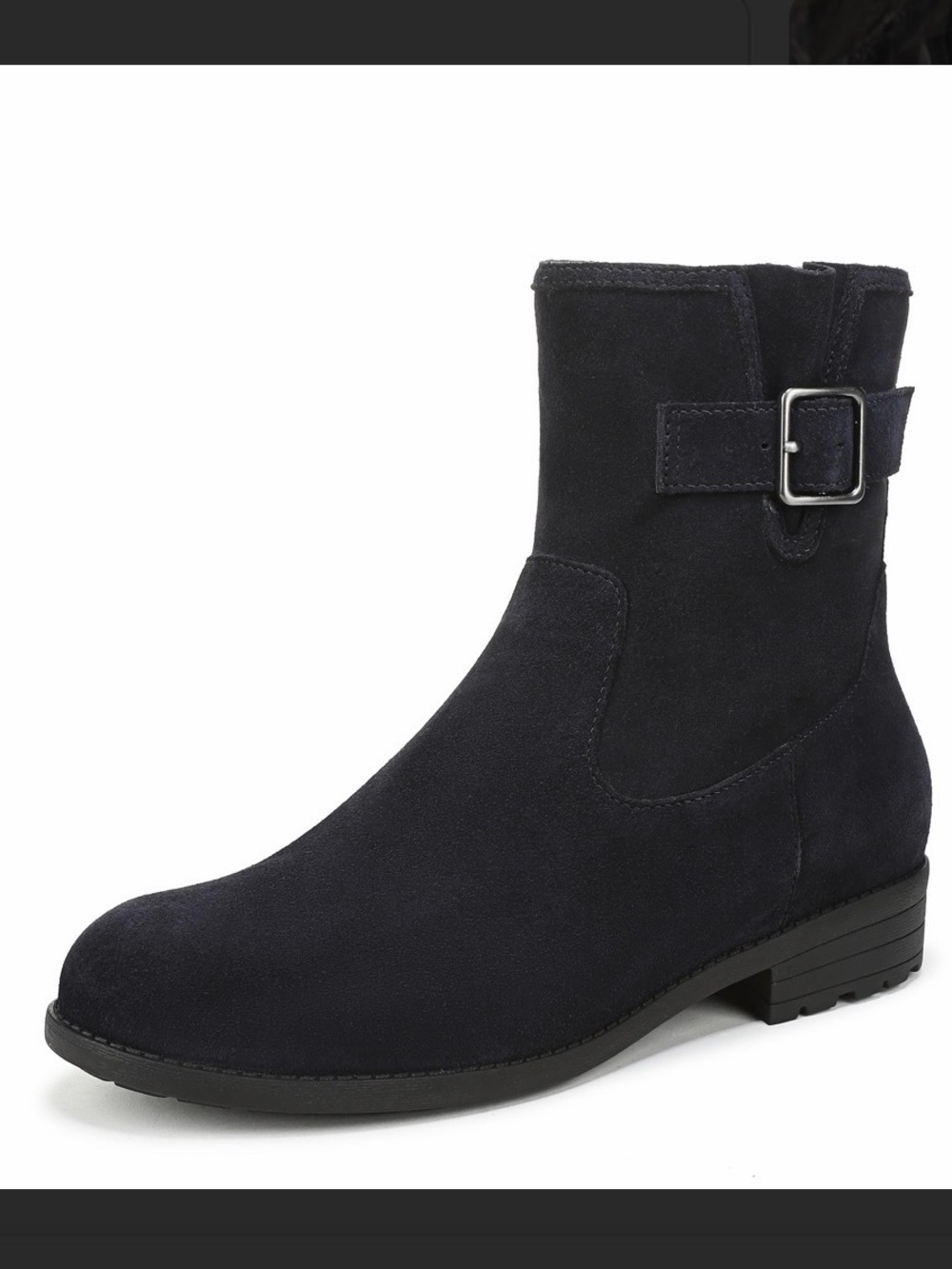 Vionic Women's Navy Suede Ankle Boot with Buckle